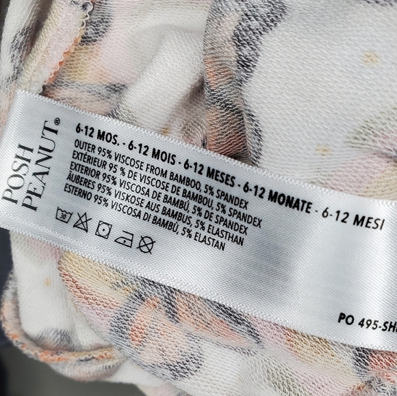 Posh Peanut Jogger Bottoms Orange Bowie Butterflies Baby Girls 6-12 Months - Picture 4 of 4